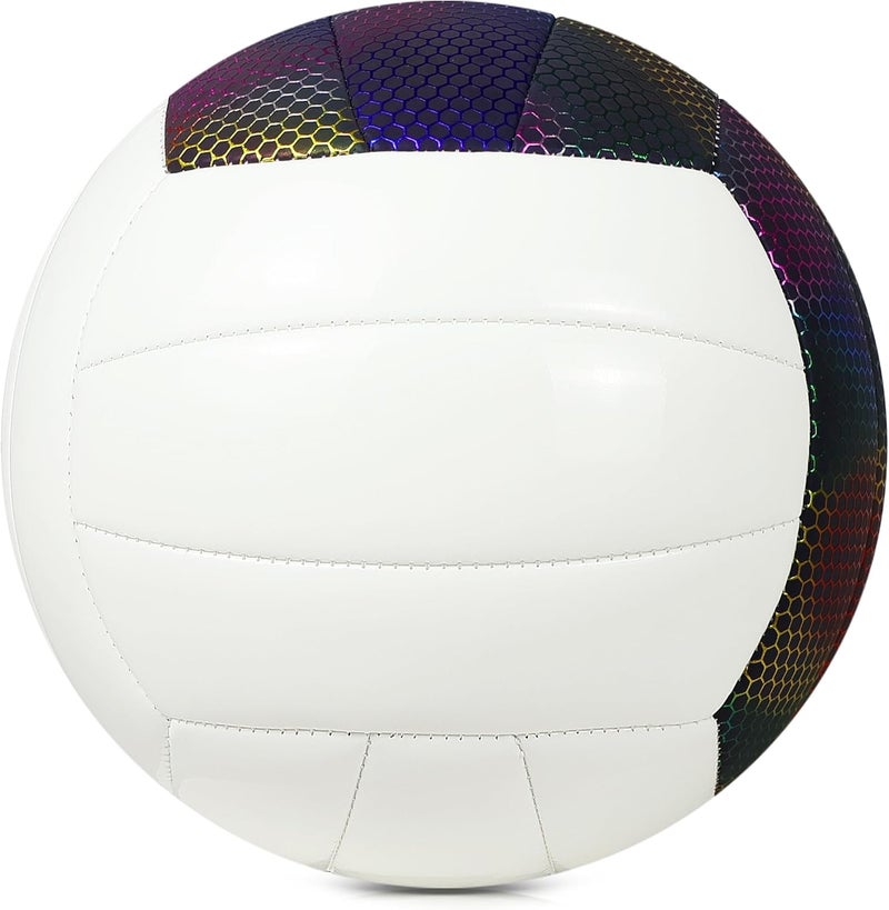 EVZOM Glow in The Dark Volleyball Size 5, Reflective Glowing Leather Volleyballs -Gift for Kids, Men, Women Indoor Outdoor Night Volleyball - Image 2